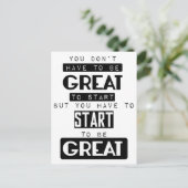 Du musst nicht großartig sein, um motivierend zu b postkarte (Stehend Vorderseite)