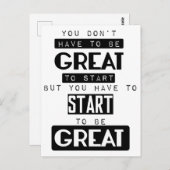 Du musst nicht großartig sein, um motivierend zu b postkarte (Vorne/Hinten)