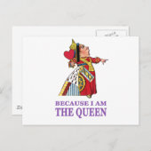 DU MUSST TUN, WEIL ICH DIE KÖNIGIN BIN POSTKARTE (Vorne/Hinten)