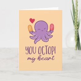 Du Oktopi mein Herz Oktopus Funny Valentinstag Feiertagskarte
