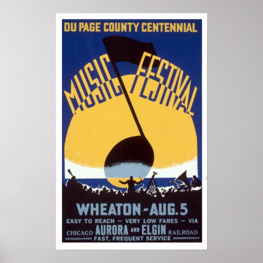 Du Page Landkreis Centennial Music Festival WPA Poster (Vorne)