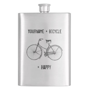 Du plus Fahrrad ergibt glückliche Antiquitätenräde Flachmann