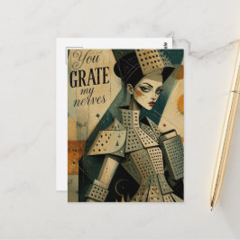 Du reibst mir die Nerven auf Käsereibe Fantasy-Mod Postkarte