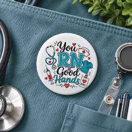 Du RN Gute Hände Krankenschwester Button