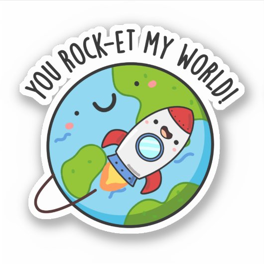 Du Rock et my World Funny Rocket Pub Aufkleber (Vorderseite)