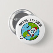 Du Rock et my World Funny Rocket Pub Button (Vorne & Hinten)