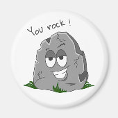 Du Rock! Funny Gray Cartoon Stone Magnet (Vorne)