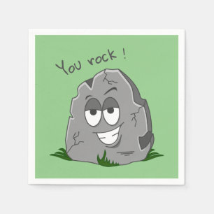 Du Rock! Funny Gray Cartoon Stone Serviette