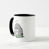 Du Rock! Funny Gray Cartoon Stone Tasse (Vorderseite Links)