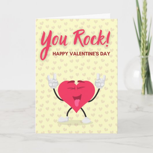 Du Rock! Funny Valentine Card Karte (Vorderseite)