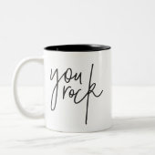 DU ROCK Moderne schicke, trendige Handschrift schw Zweifarbige Tasse (Links)
