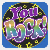 Du Rock! Quadratischer Aufkleber (Vorderseite)