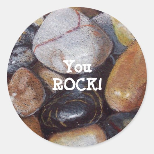 "DU ROCK!" Stickers: Kunstwerke: Realismus: Steine Runder Aufkleber (Vorderseite)