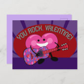 Du Rock Valentine! | Niedliche Herzspielgitarre Feiertagspostkarte (Vorne/Hinten)