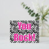 Du Rock! Zebra Print Postkarte (Stehend Vorderseite)