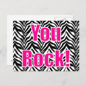 Du Rock! Zebra Print Postkarte (Vorne/Hinten)