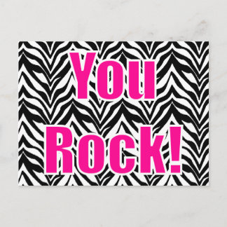 Du Rock! Zebra Print Postkarte