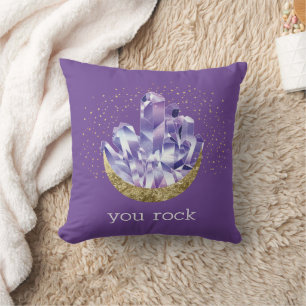 Du rockst Amethyst-Kristalle Mystische Wasserfarbe Kissen