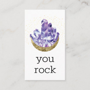 Du rockst Amethyst-Kristalle Würdigung Danke Visitenkarte
