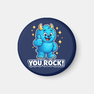 Du rockst Blaues Monster Daumen Hoch Stern Abzeich Magnet