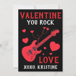 Du rockst elektrische Gitarre Kinder Valentinstag  Feiertagskarte