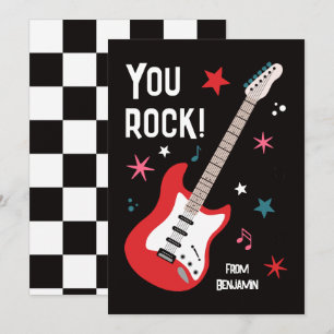 Du rockst Gitarre Klassenzimmer Valentinstag Karte