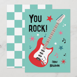 Du rockst Gitarre Klassenzimmer Valentinstag Karte