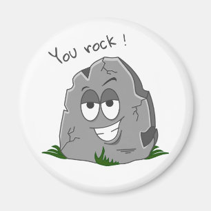 Du rockst! Lustiger grauer Cartoon-Stein Magnet