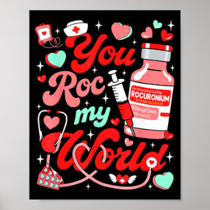 Du rockst meine Welt Krankenpfleger Valentinstag E Poster
