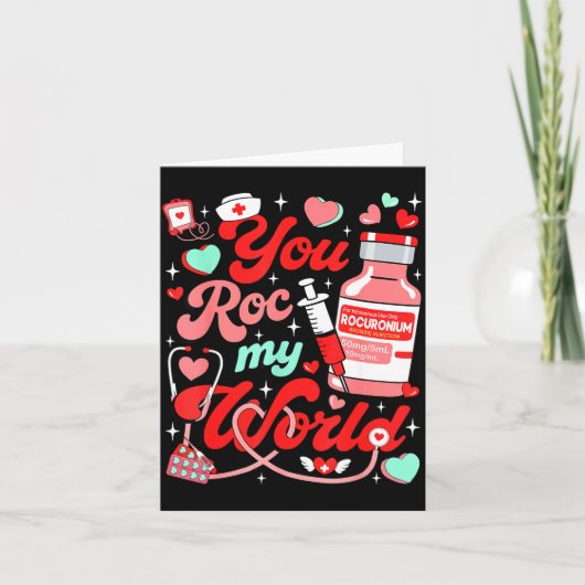 Du rockst meine Welt Krankenschwester Valentinstag Karte (Vorderseite)