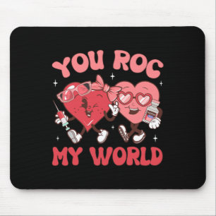 Du rockst meine Welt Krankenschwester Valentinstag Mousepad