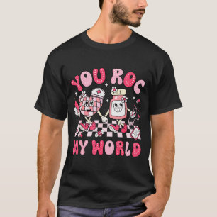 Du rockst meine Welt Krankenschwester Valentinstag T-Shirt