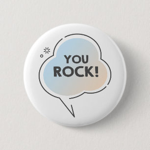 Du rockst Text in Chat-Wolke Emoji Button