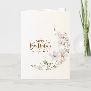 Du Rose Floral Kranz Gefaltete Alles Gute zum Gebu Karte