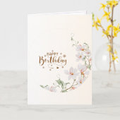 Du Rose Floral Wreath Folded Happy Birthday Card Karte (Gelbe Blume)