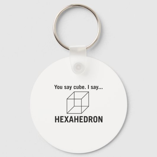 Du sagst "cube_ ich sage Hexahedron Schlüsselanhänger (Vorderseite)