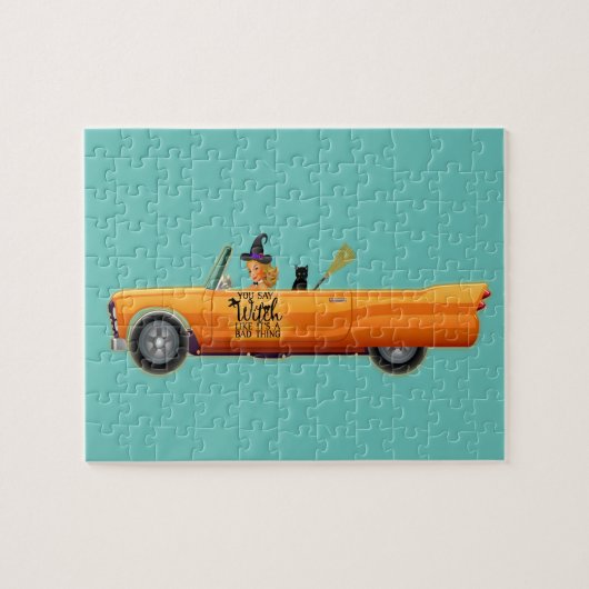 Du sagst Hexe wie ein schlechtes Halloween-Spaß Puzzle (Horizontal)