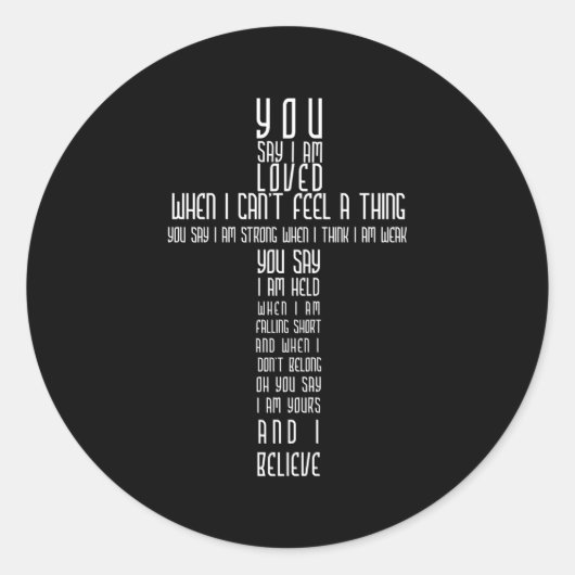 Du sagst, ich sei geliebt, wenn ich nichts fühlen  runder aufkleber (Vorderseite)