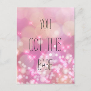 Du Schaffst Das Baby Rosa Glitzernder Inspirierend Postkarte