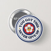 Du Schaffst Das Gib Niemals Auf Retro Gänseblümche Button (Vorne & Hinten)