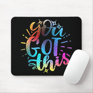 Du schaffst das inspirierende Sterne und Farben Mousepad