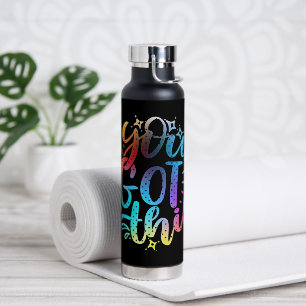 Du schaffst das inspirierende Sterne und Farben Trinkflasche