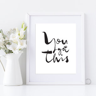 Du schaffst das Minimalistische Motivierende Inspi Poster