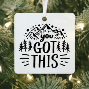 Du schaffst das Motivationszitate Berge Ornament Aus Metall