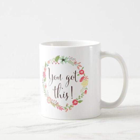 Du Schaffst Das Script | Blumenkranz Tasse (Rechts)