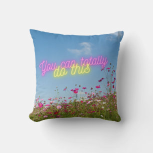 Du schaffst das Wildblumen & Neon Kissen