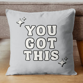 Du Schaffst Es Motivationszitat Retro Grau Kissen