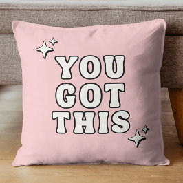 Du Schaffst Es Motivationszitat Retro Rosa Kissen