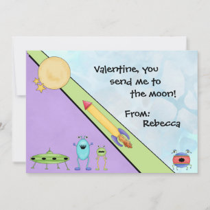 Du schickst mich zum Mond Valentins Classroom Feiertagskarte