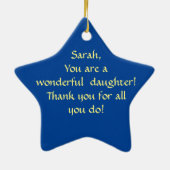 DU SCHIESST WIE EIN STAR! MUTTER ZU TOCHTER/LIEBE KERAMIK ORNAMENT (Hinten)